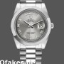 Super Clone Men's Rolex Day-Date-218206, 41mm, Platinum, Concentric Rhodium Grey Roman Numeral Dial, Men’s Grey
