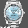 Super Clone Men's Rolex Day-Date-218206, 41mm, Platinum, Glacier Blue Diamond Roman Dial, Men’s Blue