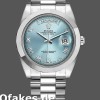 Super Clone Men's Rolex Day-Date-218206, 41mm, Ice Blue Roman Numeral Dial, Platinum, Men’s Ice Blue