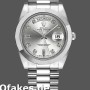 Super Clone Men's Rolex Day-Date-218206, 41mm, Platinum, Silver Diamond Dial, Men’s Silver