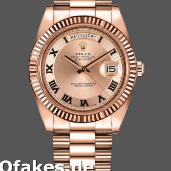Super Clone Men's Rolex Day-Date-218235, 41mm, Rose Gold, Concentric Circle Champagne Dial, Men’s Champagne