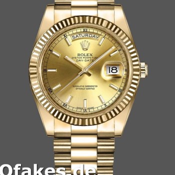 Super Clone Men's Rolex Day-Date-218238, 41mm, Yellow Gold, Champagne Index Dial, Men’s Champagne