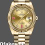 Super Clone Men's Rolex Day-Date-218238, 41mm, Yellow Gold, Champagne Ruby Dial, Men’s Champagne