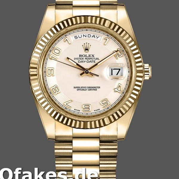 Super Clone Men's Rolex Day-Date-218238, 41mm, Ivory Dial, Yellow Gold, Men’s Ivory