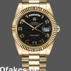 Super Clone Men's Rolex Day-Date-218238, 41mm, Yellow Gold, Wave Black Dial, Men’s Black