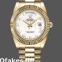 Super Clone Men's Rolex Day-Date-218238, 41mm, White Roman Numeral Dial, Yellow Gold, Men’s White