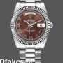 Super Clone Men's Rolex Day-Date-218239, 41mm, White Gold, Chocolate Brown Roman Numerals Dial, Men’s Chocolate Brown