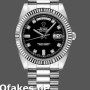 Super Clone Men's Rolex Day-Date-218239, 41mm, White Gold, Diamond Black Dial, Men’s Black