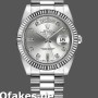 Super Clone Men's Rolex Day-Date-218239, 41mm, White Gold, Diamond Silver Dial, Men’s Silver