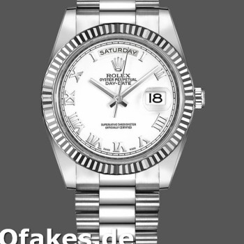 Super Clone Men's Rolex Day-Date-218239, 41mm, White Gold, White Roman Numerals Dial, Men’s White
