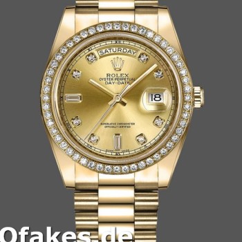 Super Clone Men's Rolex Day-Date-218348, 41mm, Champagne Diamonds Dial, Men’s Champagne