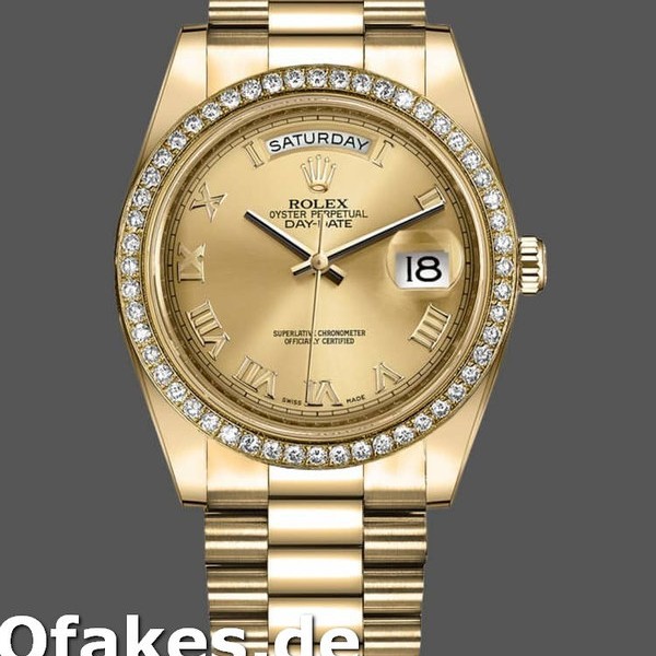 Super Clone Men's Rolex Day-Date-218348, 41mm, Champagne Roman Dial, Men’s Champagne