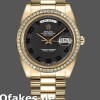 Super Clone Men's Rolex Day-Date-218348, 41mm, Concentric Circle Black Dial, Men’s Black