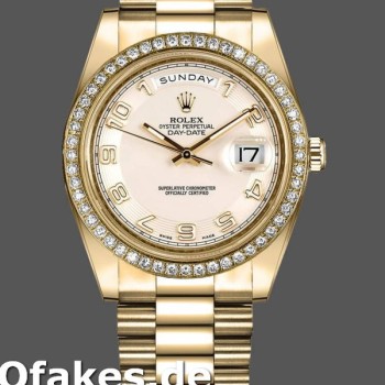 Super Clone Men's Rolex Day-Date-218348, 41mm, Concentric Circle, Ivory Dial, Men’s Ivory