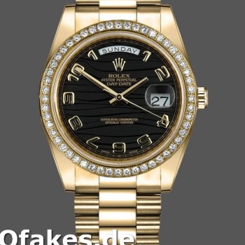 Super Clone Men's Rolex Day-Date-218348, 41mm, Wave Black Dial, Men’s Black