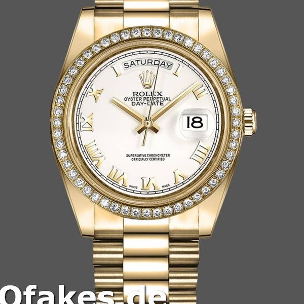 Super Clone Men's Rolex Day-Date-218348, 41mm, White Roman Dial, Men’s White