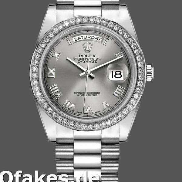 Super Clone Men's Rolex Day-Date-218349, 41mm, Rhodium Grey Dial, Men’s Grey