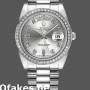 Super Clone Men's Rolex Day-Date-218349, 41mm, Silver Diamond Dial, Men’s Silver