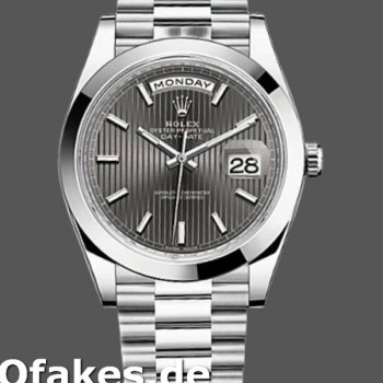 Super Clone Men's Rolex Day-Date-228206, 40mm, Dark Rhodium Grey Dial, Platinum, Men’s Grey