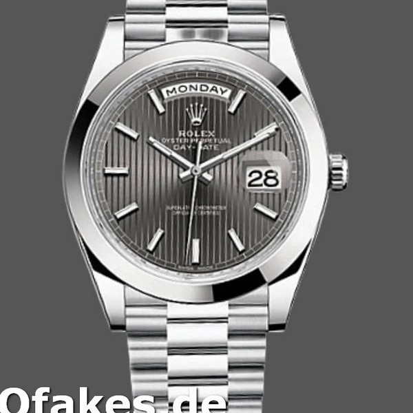 Super Clone Men's Rolex Day-Date-228206, 40mm, Dark Rhodium Grey Dial, Platinum, Men’s Grey