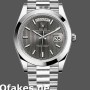 Super Clone Men's Rolex Day-Date-228206, 40mm, Dark Rhodium Grey Dial, Platinum, Men’s Grey