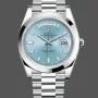 Super Clone Men's Rolex Day-Date-228206, 40mm, Platinum, Ice Blue Dial, Men’s Ice Blue
