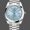 Super Clone Men's Rolex Day-Date-228206, 40mm, Platinum, Ice Blue Quadrant Dial, Men’s Ice Blue
