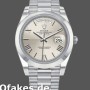 Super Clone Men's Rolex Day-Date-228206, 40mm, Silver Roman Numeral Dial, Platinum, Men’s Silver