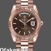 Super Clone Men's Rolex Day-Date-228235, 40mm, Chocolate Brown Diagonal Motif Dial, Fluted Bezel, Men’s Chocolate Brown