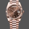 Super Clone Men's Rolex Day-Date-228235, 40mm, Chocolate Brown Dial, Fluted Bezel, Men’s Chocolate Brown