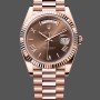 Super Clone Men's Rolex Day-Date-228235, 40mm, Chocolate Brown Dial, Fluted Bezel, Men’s Chocolate Brown