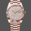 Super Clone Men's Rolex Day-Date-228235, 40mm, Diamond Paved Dial, Fluted Bezel, Men’s Diamond Paved