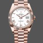 Super Clone Men's Rolex Day-Date-228235, 40mm, White Roman Numeral Dial, Fluted Bezel, Men’s White