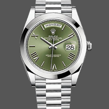 Super Clone Men's Rolex Day Date 40-228236, Green Dial, Green