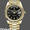 Super Clone Men's Rolex Day-Date-228238, 40mm, Black Diagonal Motif Dial, Fluted Bezel, Men’s Black