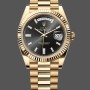 Super Clone Men's Rolex Day-Date-228238, 40mm, Black Diamond Dial, Fluted Bezel, Men’s Black