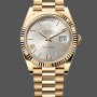 Super Clone Men's Rolex Day-Date-228238, 40mm, Silver Roman Dial, Fluted Bezel, Men’s Silver