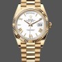 Super Clone Men's Rolex Day-Date-228238, 40mm, White Roman Dial, Fluted Bezel, Men’s White