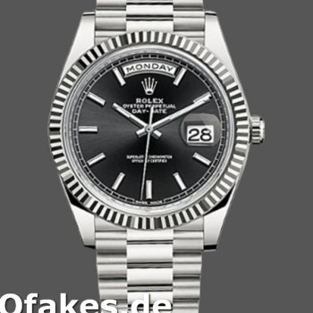 Super Clone Men's Rolex Day-Date-228239, 40mm, Black Index Dial, Fluted Bezel, Men’s Black