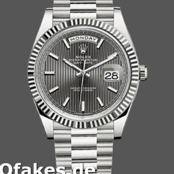 Super Clone Men's Rolex Day-Date-228239, 40mm, Dark Rhodium Grey Dial, Fluted Bezel, Men’s Grey