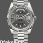 Super Clone Men's Rolex Day-Date-228239, 40mm, Dark Rhodium Grey Dial, Fluted Bezel, Men’s Grey