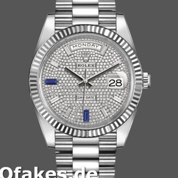Super Clone Men's Rolex Day‑Date-228239, 40mm, Diamond Paved Dial, Fluted Bezel, Men’s Diamond Paved