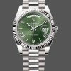 Super Clone Men's Rolex Day-Date-228239, 40mm, Green Roman Dial, Fluted Bezel, Men’s Green
