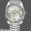 Super Clone Men's Rolex Day-Date-228239, 40mm, Silver Quadrant Motif Roman Dial, Fluted Bezel, Men’s Silver