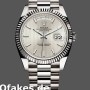 Super Clone Men's Rolex Day-Date-228239, 40mm, Silver Stripe Motif Dial, Fluted Bezel, Men’s Silver