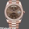 Super Clone Men's Rolex Day-Date-228345RBR, 40mm, Chocolate Brown Roman Dial, Diamond Bezel, Men’s Chocolate Brown