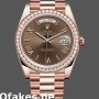 Super Clone Men's Rolex Day-Date-228345RBR, 40mm, Chocolate Brown Roman Dial, Diamond Bezel, Men’s Chocolate Brown