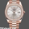 Super Clone Men's Rolex Day-Date-228345RBR, 40mm, Sundust Stripe Motif Dial, Diamond Bezel, Men’s Sundust