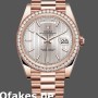 Super Clone Men's Rolex Day-Date-228345RBR, 40mm, Sundust Stripe Motif Dial, Diamond Bezel, Men’s Sundust