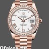 Super Clone Men's Rolex Day-Date-228345RBR, 40mm, White Roman Dial, Diamond Bezel, Men’s White